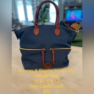 Dooney & Bourke Navy Nylon Satchel